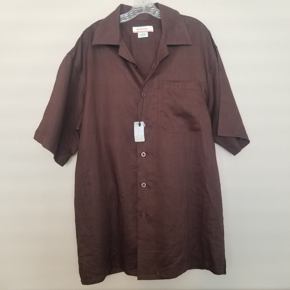NWT Daniel Ellissa Short Sleeve Linen Button Down Shirt